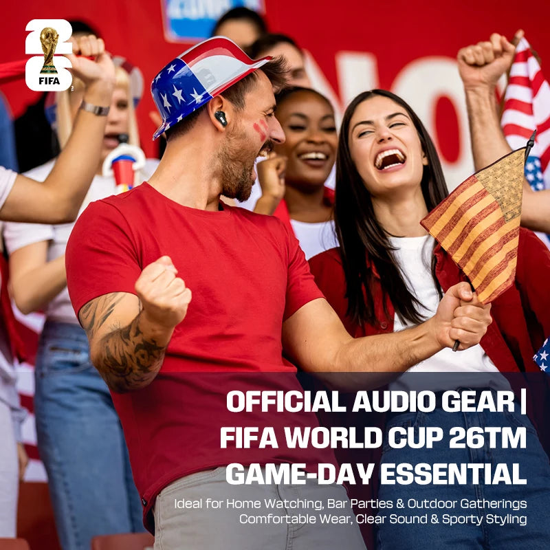 FIFA-F26E01 TWS Wireless Earbuds Bluetooth 6.0 ENC Noise Cancelling 42H Battery IPX5 Waterproof 30ms Low Latency HiFi Stereo Gaming Headphones with Mic
