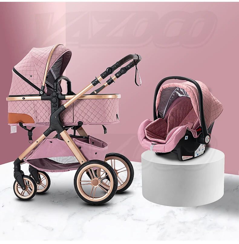 3‑in‑1 Luxury Baby Stroller Travel System