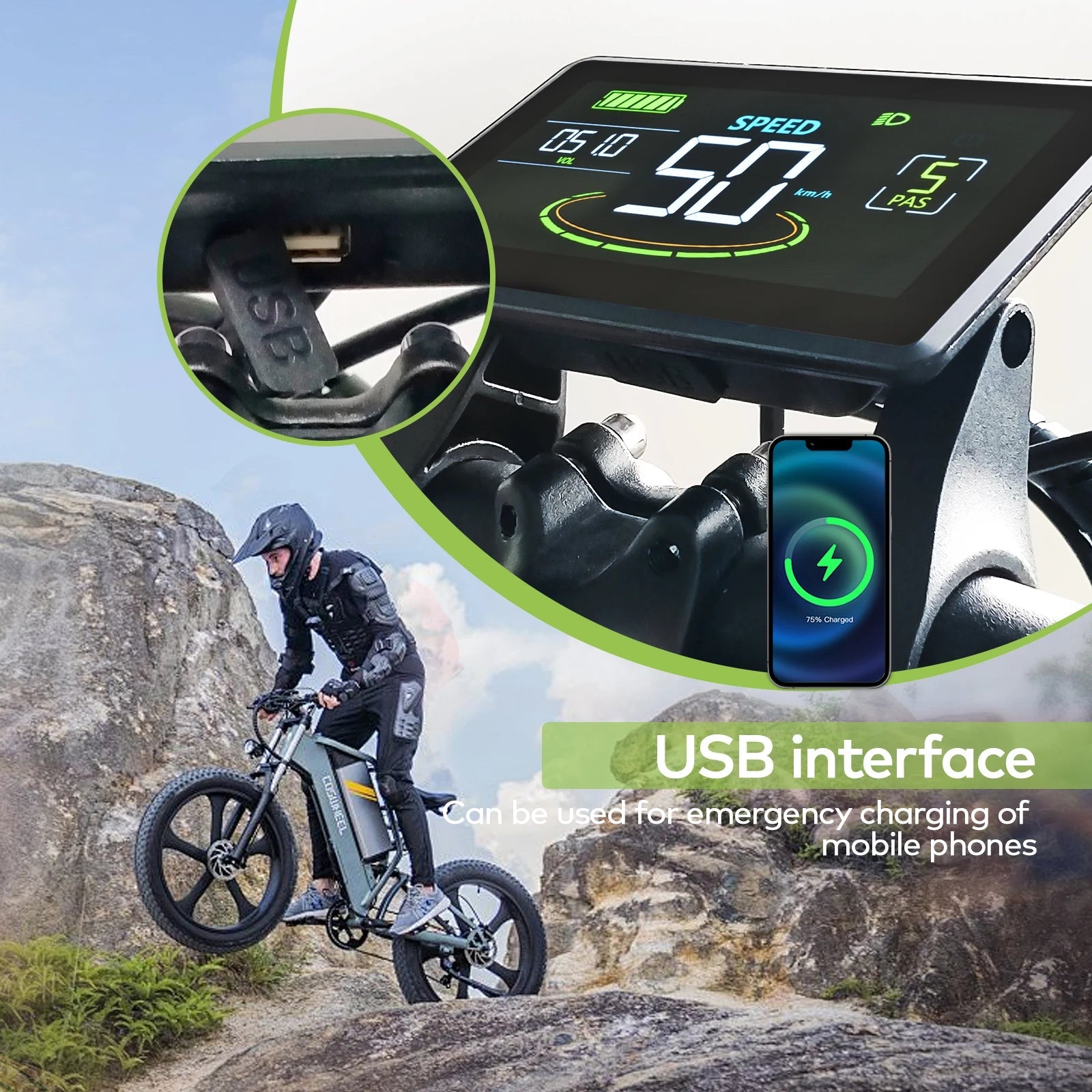 H6C Bicycle Computer Large Screen Led Cycling Computer Odometer Accurate Waterproof Bicycle Speedometer E Bike Accessories 