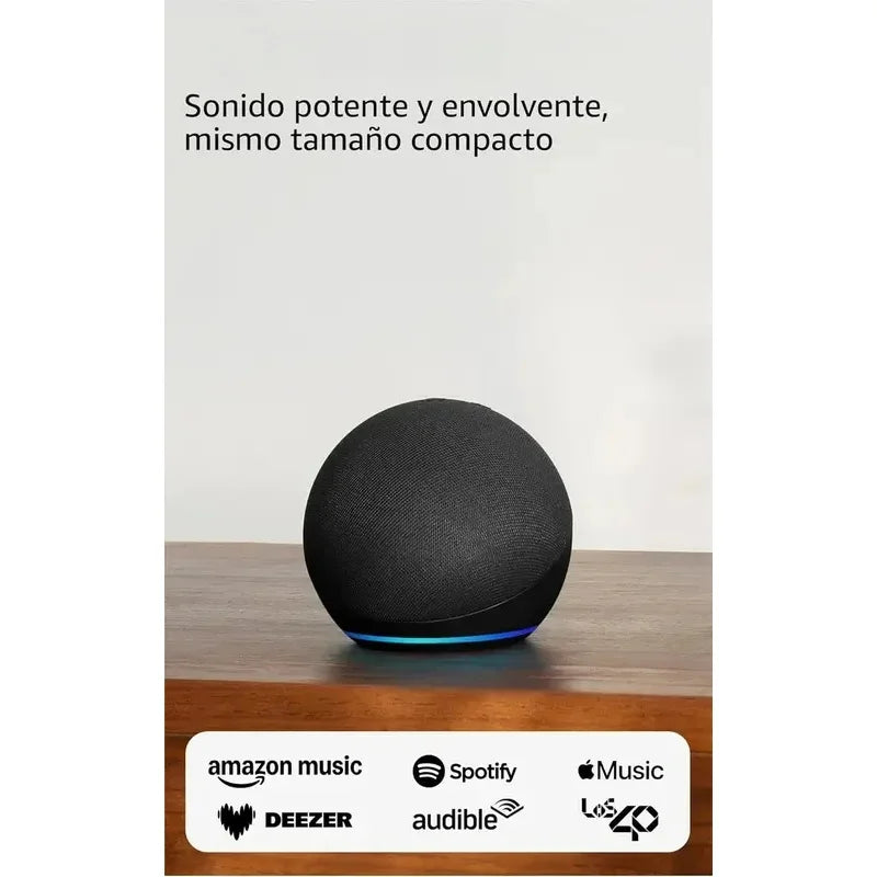 Coluna inteligente Wi-Fi compacta com botão de desligar o microfone