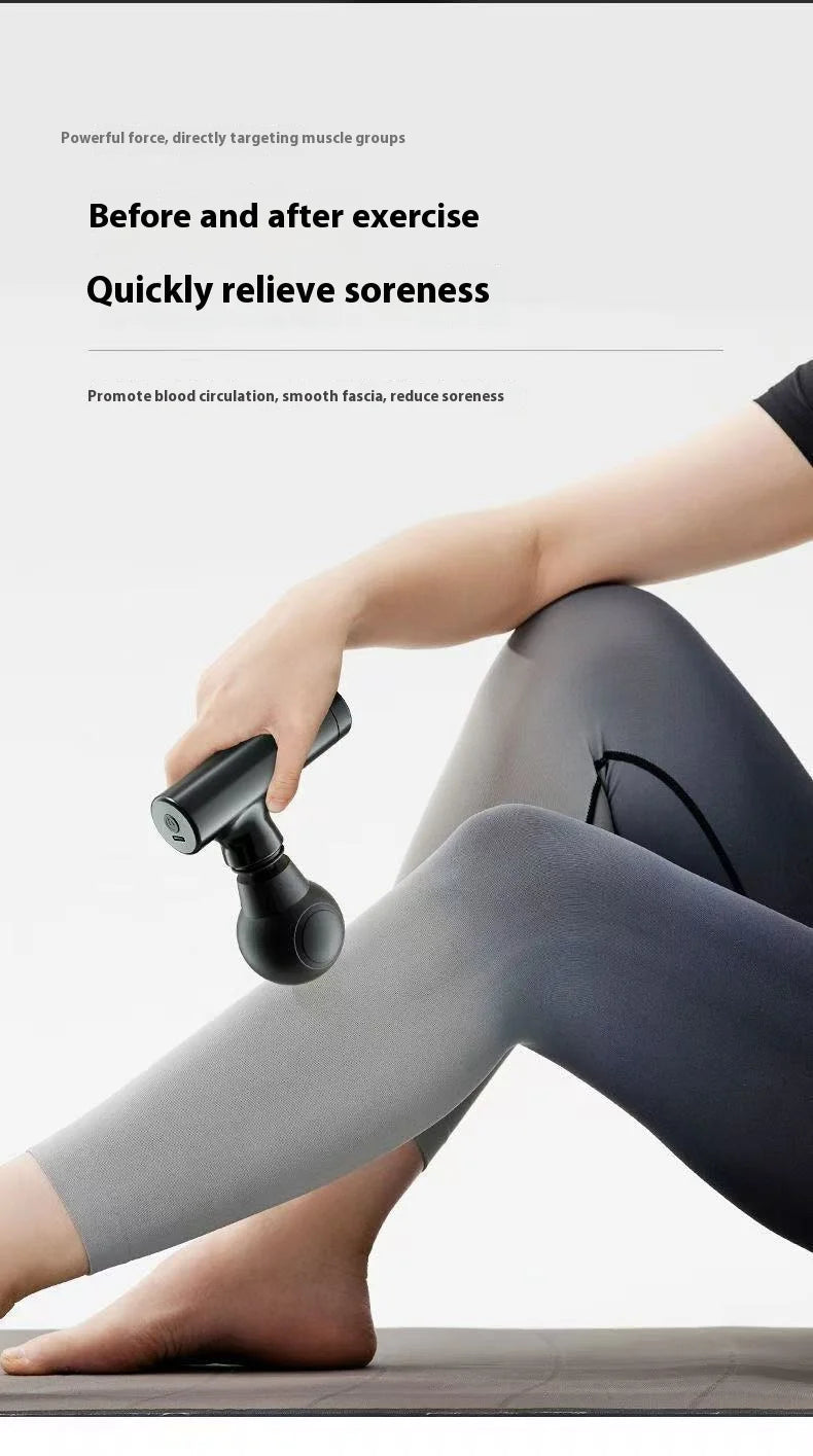 Mini Massage Massage LCD Screen 6 Heads Gun Muscle Massager Portable Electric Fascia Gun for Neck Foot Body Fascia Gun 