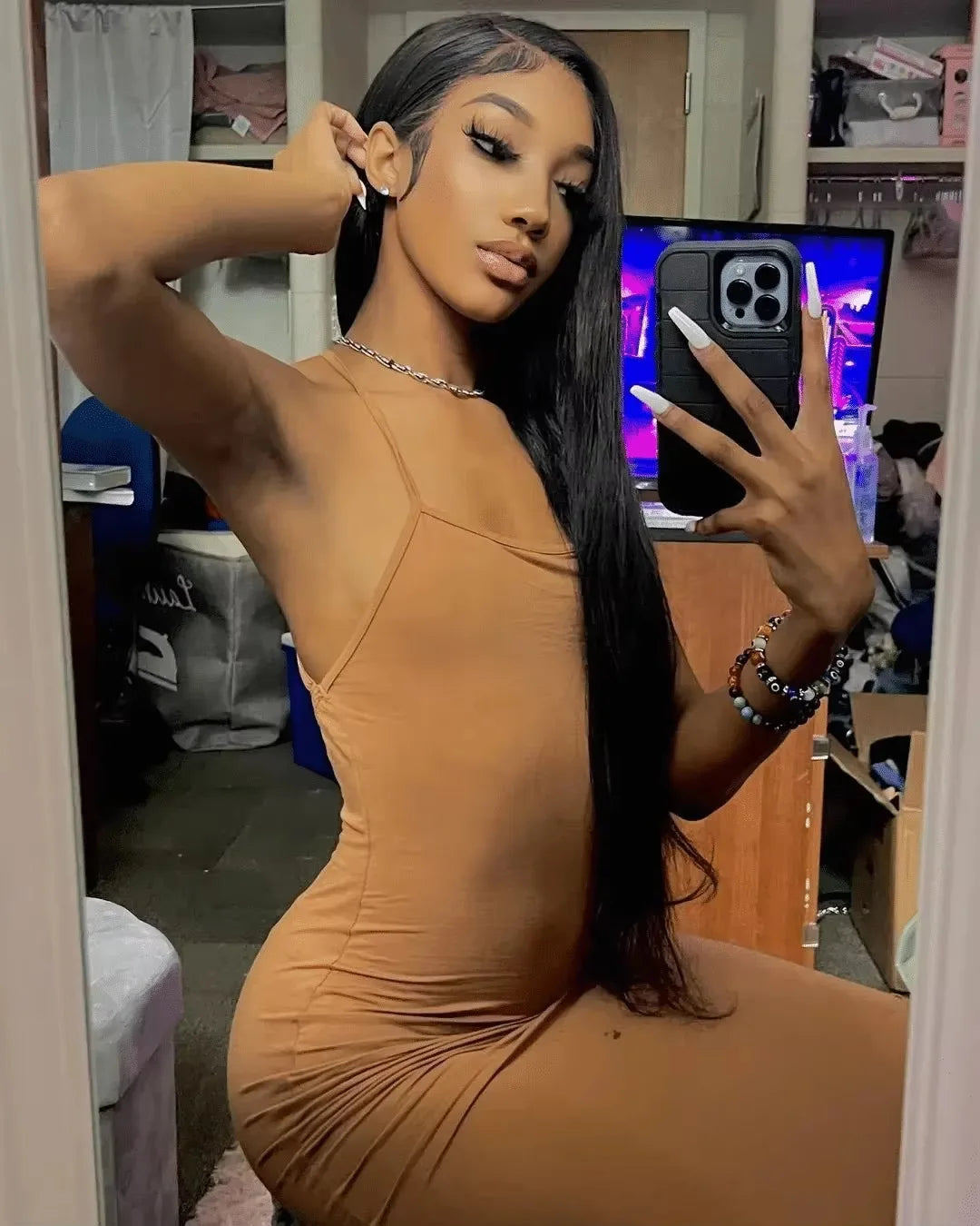 250% Density Brazilian Bone Straight Glueless HD Lace Wig