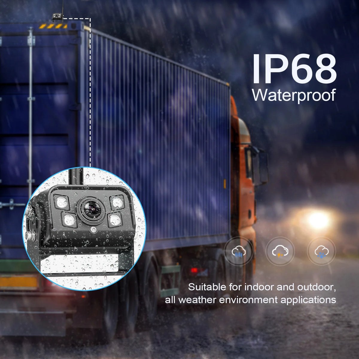 Podofo moniteur automobile IPS 9 pouces avec 2 caméras de recul sans fil IP68 étanche vision nocturne infrarouge caméra de recul pour camping-car