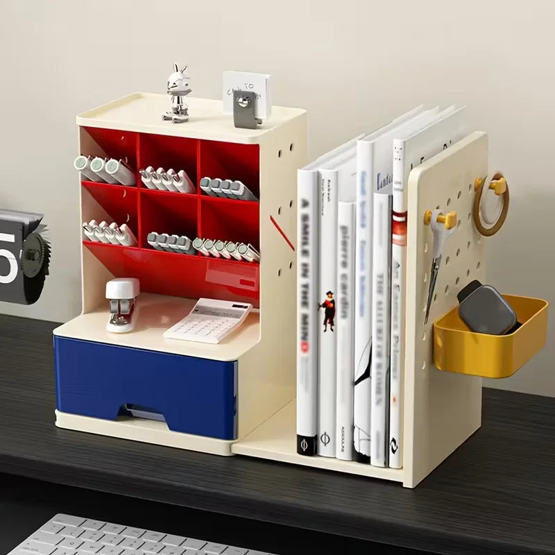 Desktop Organiser with Adjustable Bookend and Pen Holder
