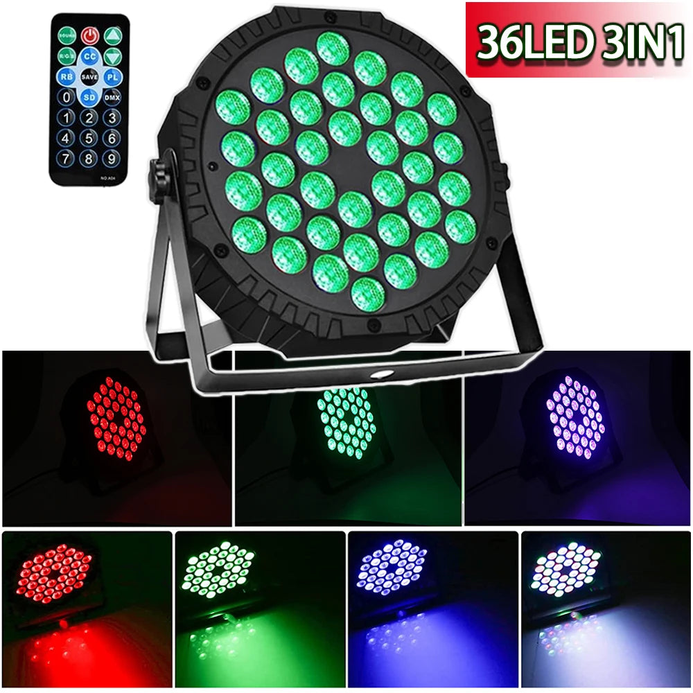 4er-Set 36-LED RGB 3-in-1 DMX512 Stage Par Lights