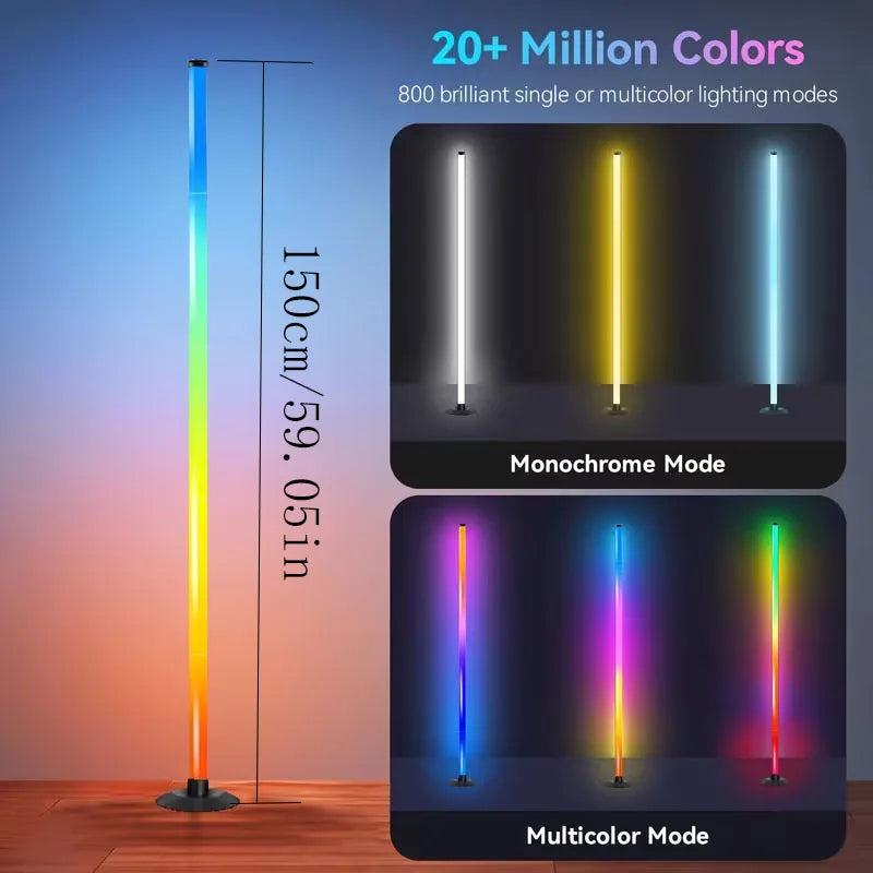USB-Powered RGB Corner Floor Lamp