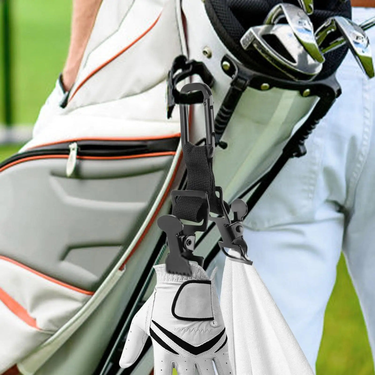 Clip para guante y toalla de golf con doble agarre