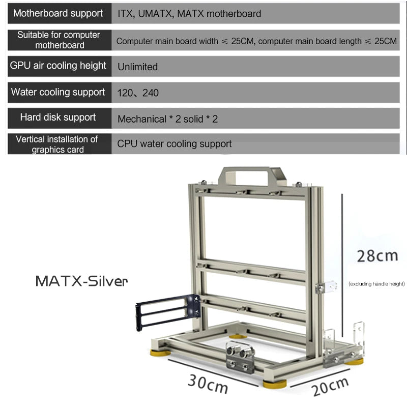 MOD Gamer-behuizing, DIY ITX MATX ATX PC-behuizing open frame rek, waterkoeler desktop computer gaming chassis, verticale persoonlijkheid
