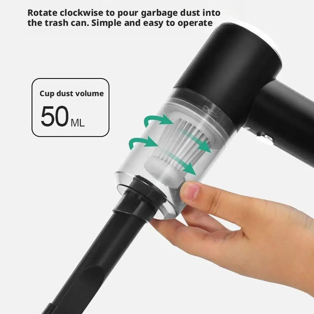 Aspirapolvere portatile senza fili per auto con luce LED