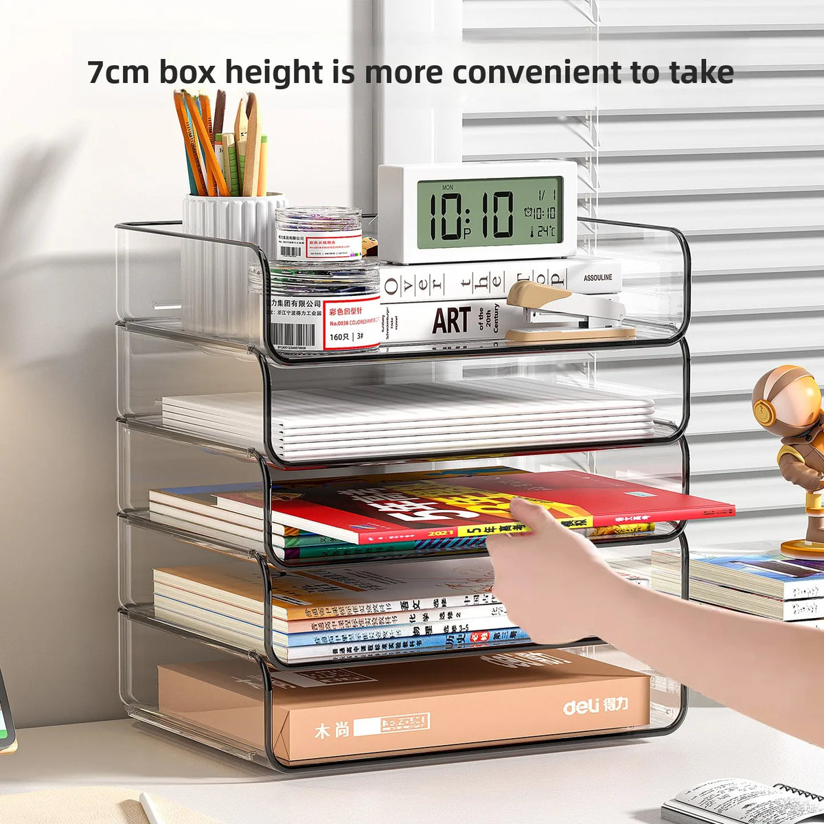A4 Document Letter Tray Set, Stackable Desktop Organizer