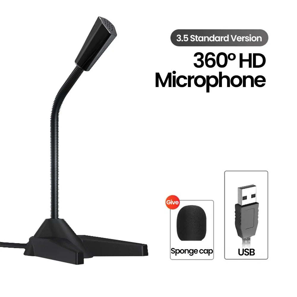 Desktop Condenser Microphone for PC, USB or 3.5mm