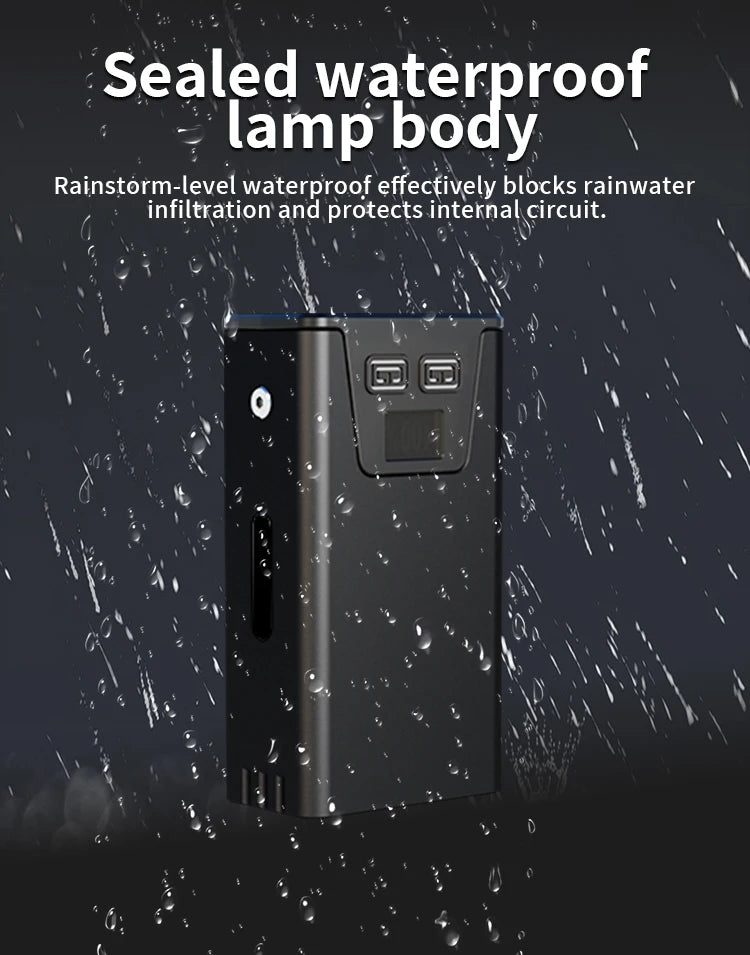 Lanterna de trabalho LED recarregável com visor digital