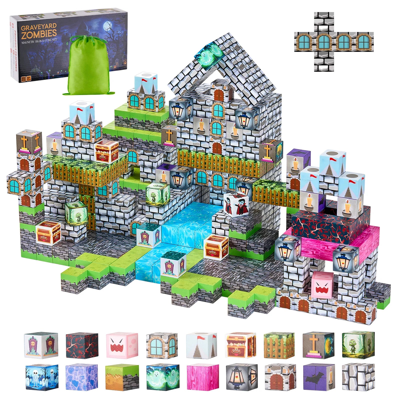 100PCS Magnetic Building Blocks Set for Kids Creative Play