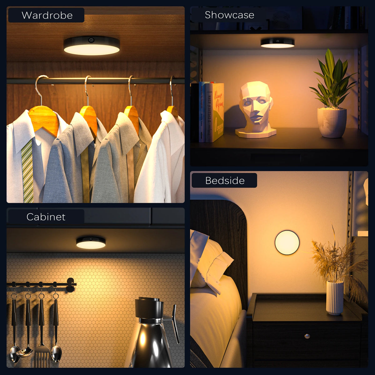 Rechargeable Dimmable Touch Light with Magnetic Back