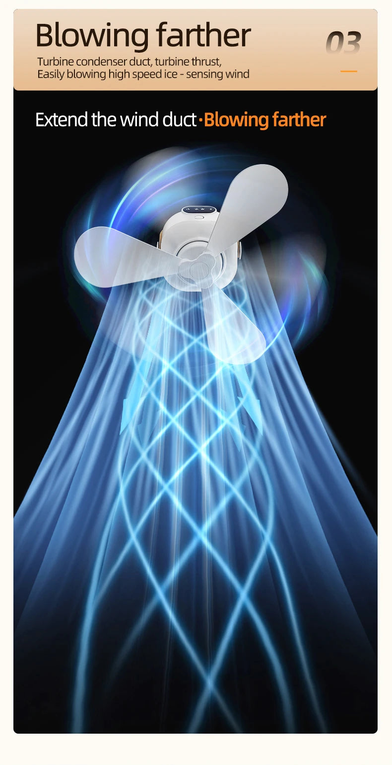 Rechargeable Ceiling Camping Fan with Remote Light for Small Spaces