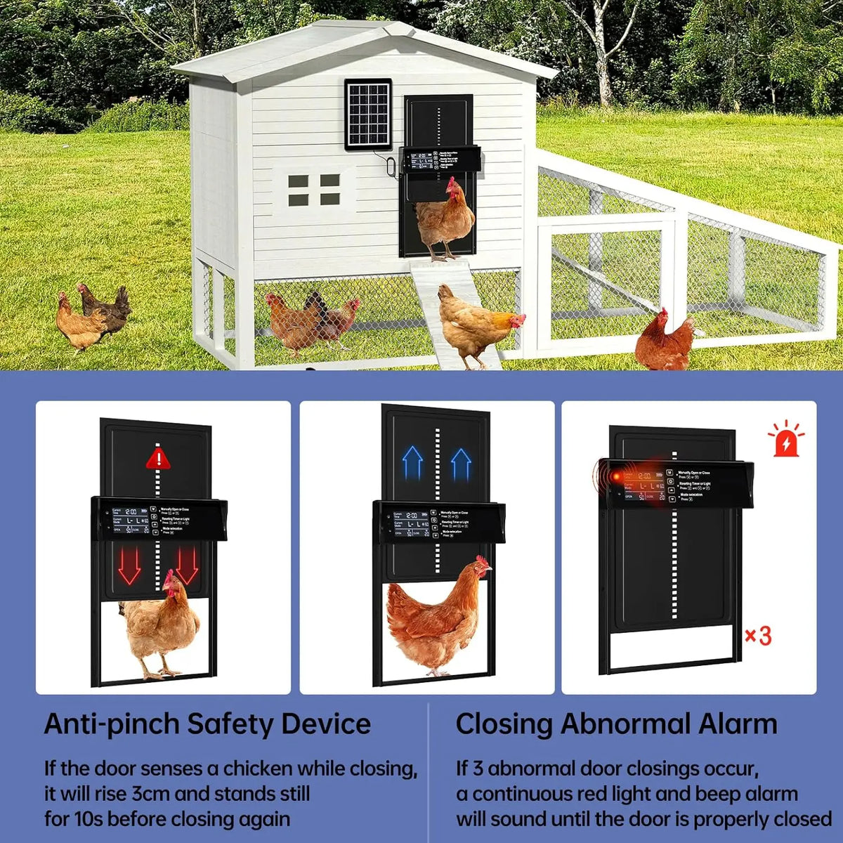 Solar Automatic Chicken Coop Door - USB Charging