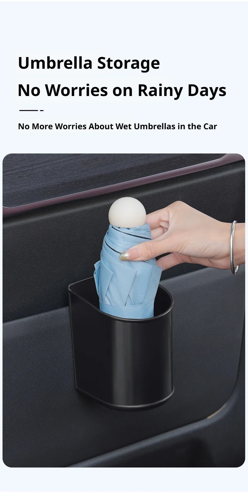 SEAMETAL Universal Car Door Cup Holder Box Extra Large Opening Multi-Functional Back Clip Storage Bucket Waterproof & Leakproof