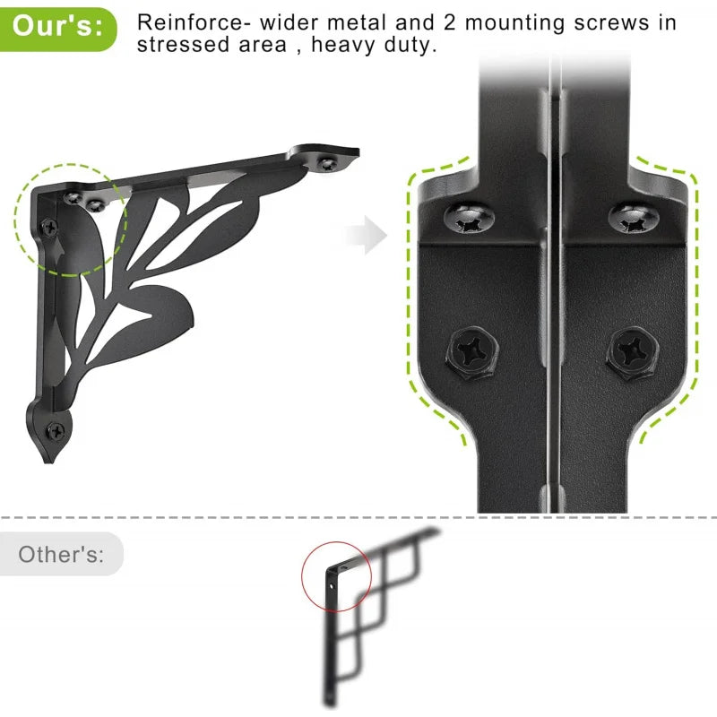 8-Inch Metal Shelf Brackets, 2 or 4 Pieces