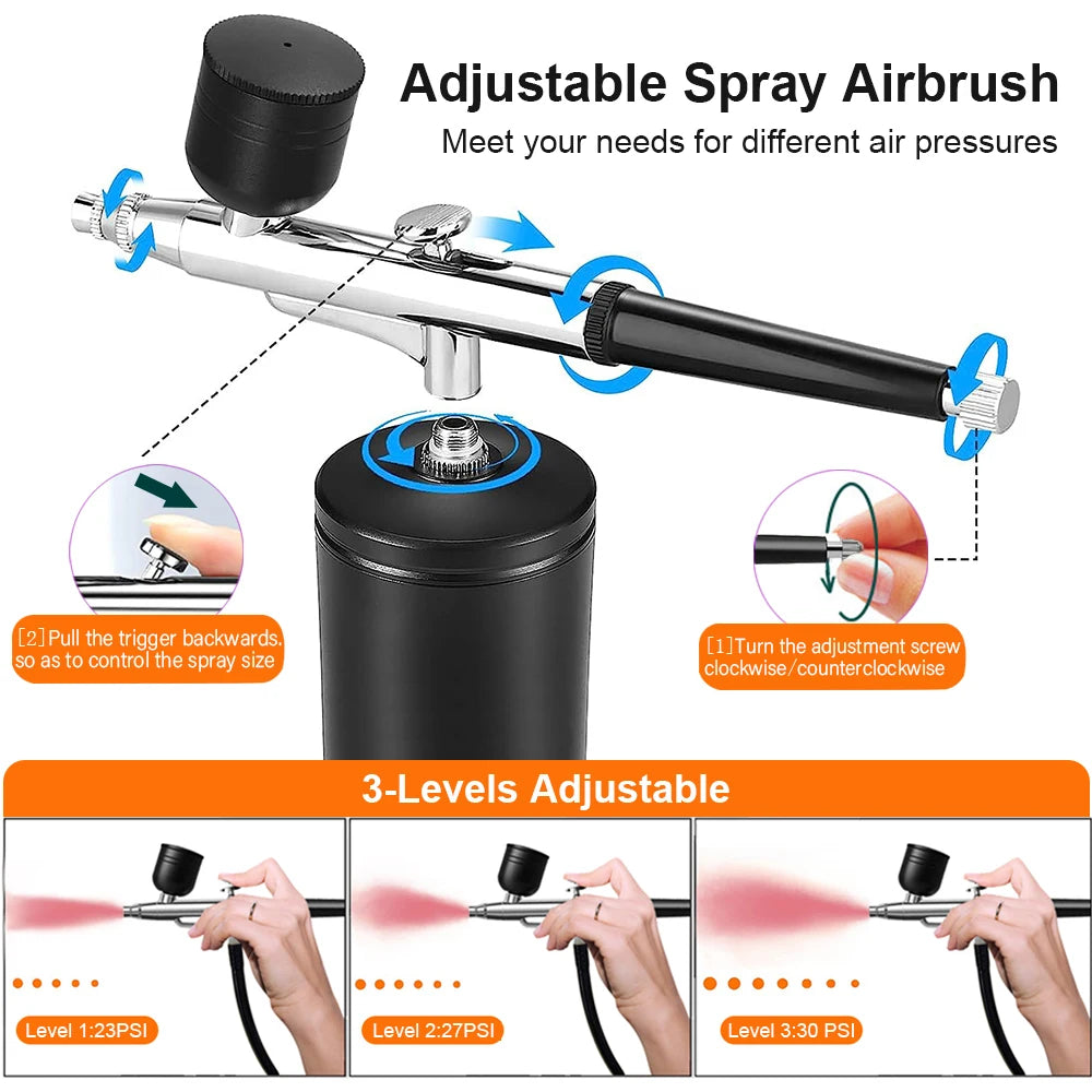 Airbrush Nail Art Painting Kit with Compressor Mini Airbrush for Nail Art Cake Painting Portable Hand Sprayer Gun Airbrush Nail 