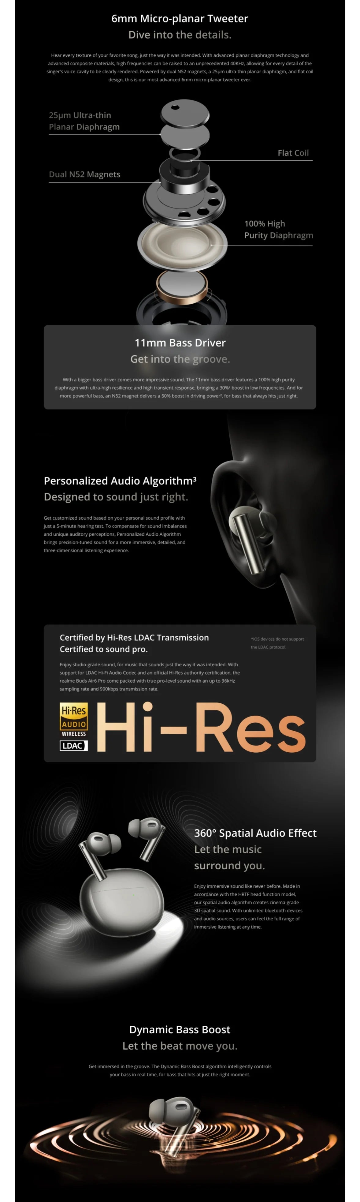 realme Buds Air 6 Pro Bezdrôtové slúchadlá s ANC