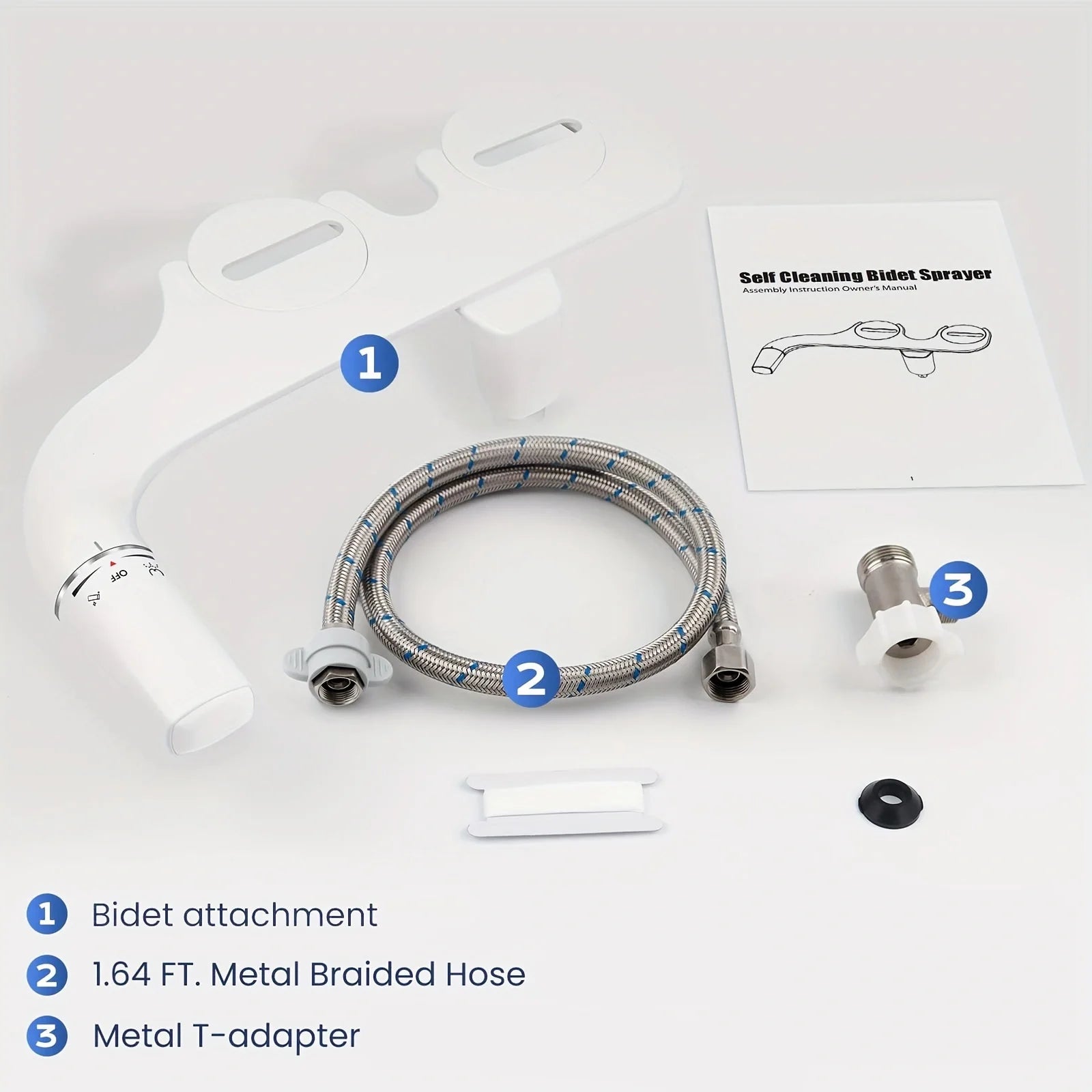 Ultra-Slim Bidet Attachment for Toilet with Dual Nozzles
