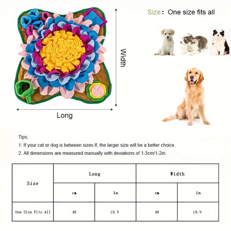 Pet Sniffing Training Mat Dogs Cats Educational Stress Relief Bite Resistant Slow Food Mat Pets Eco-friendly Training Blanket 