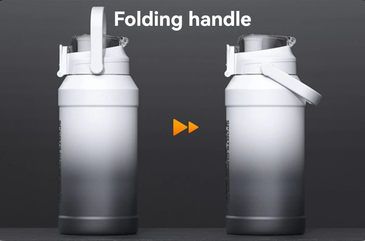 Stainless Steel Insulated Water Bottle with Straw and Handle