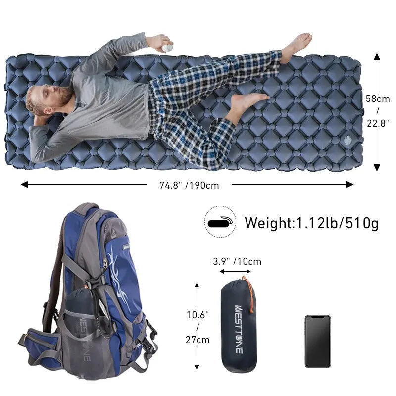 Ultralight Inflatable Camping Sleeping Pad 550g for Travel and Hiking