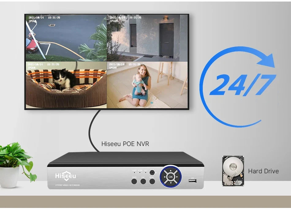 POE 5MP 8MP 4K IP Camera with Color Night Vision and Face Detection