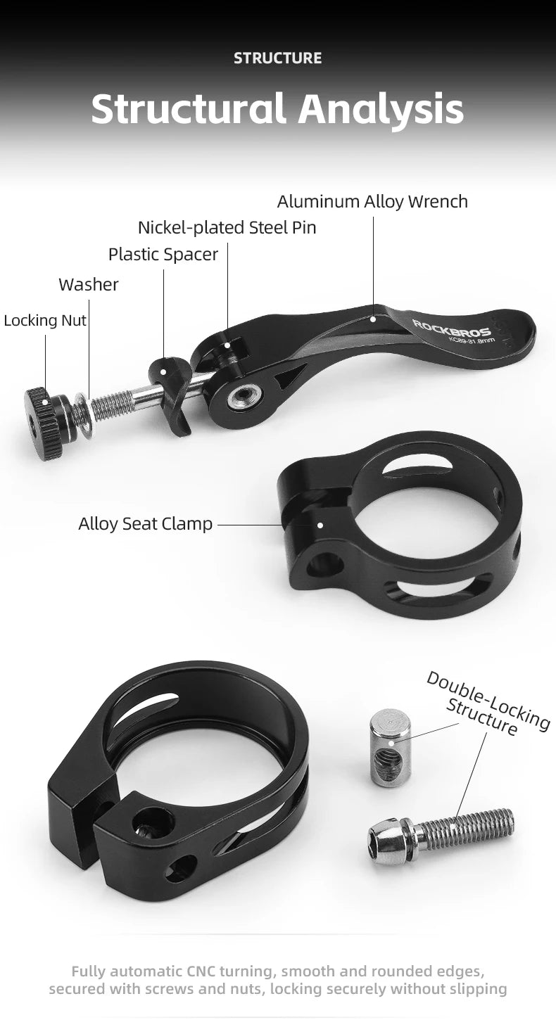 Quick Release Bicycle Seat Post Clamp Aluminum Alloy Bike Seat Clamp
