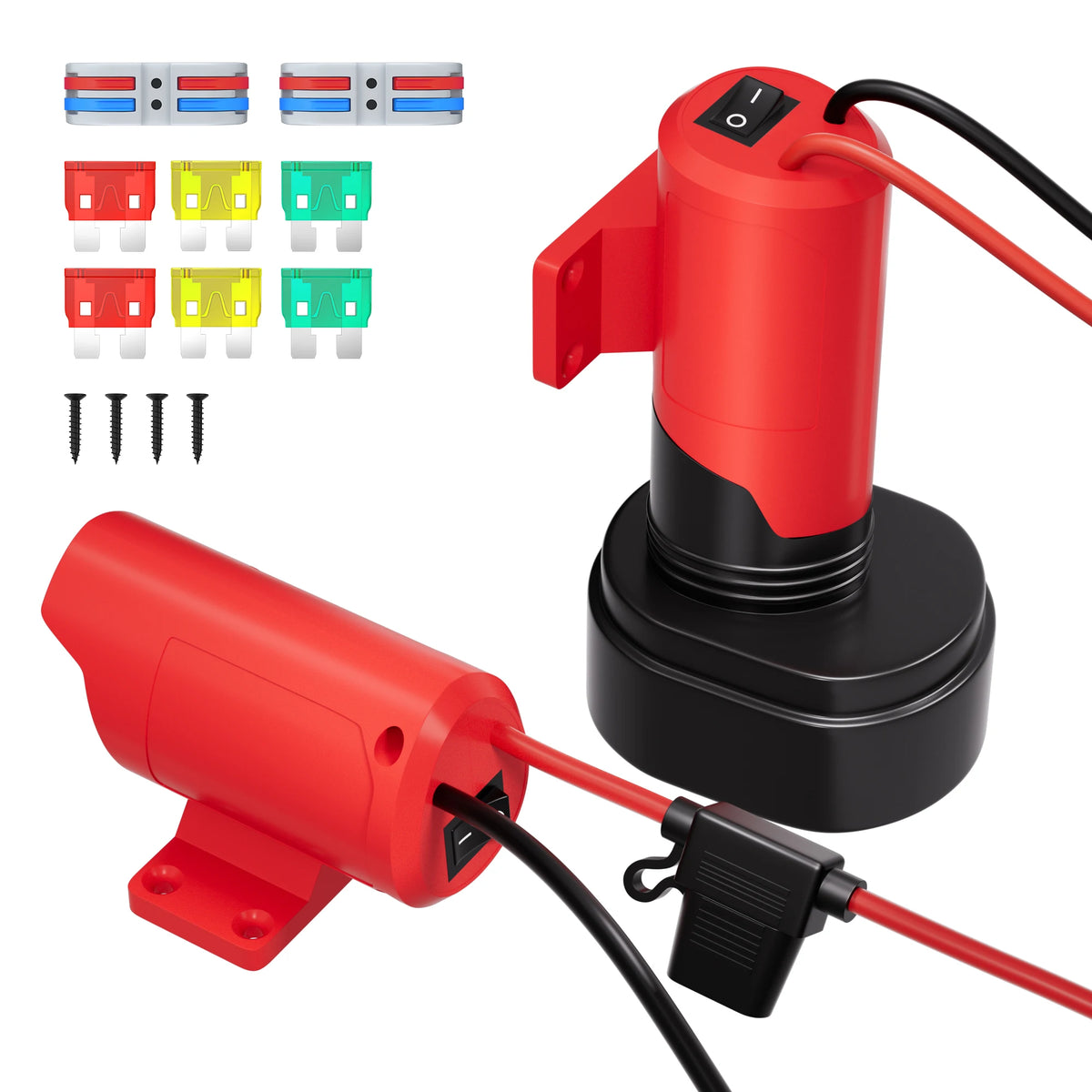 Adapter do akumulatorów Milwaukee 12 V z przełącznikiem