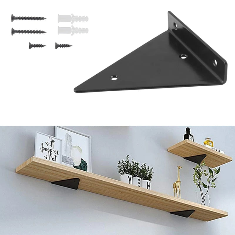 Concealed Shelf Bracket, Black, Size Options