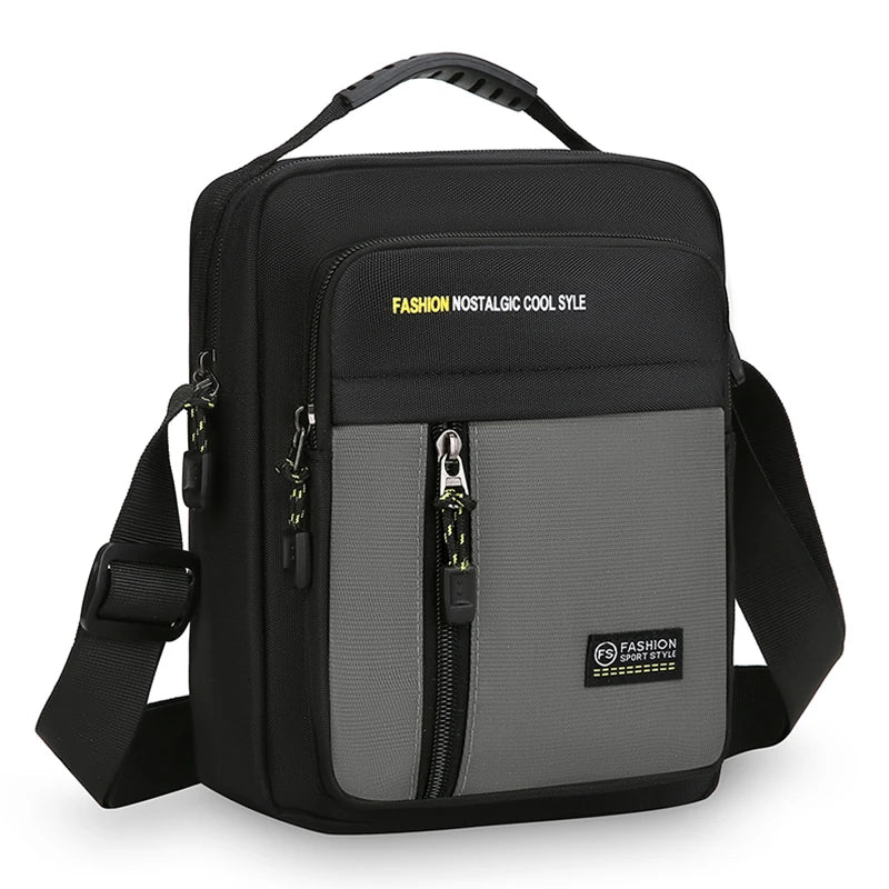 Borsa a tracolla in tessuto Oxford con tasche multiple