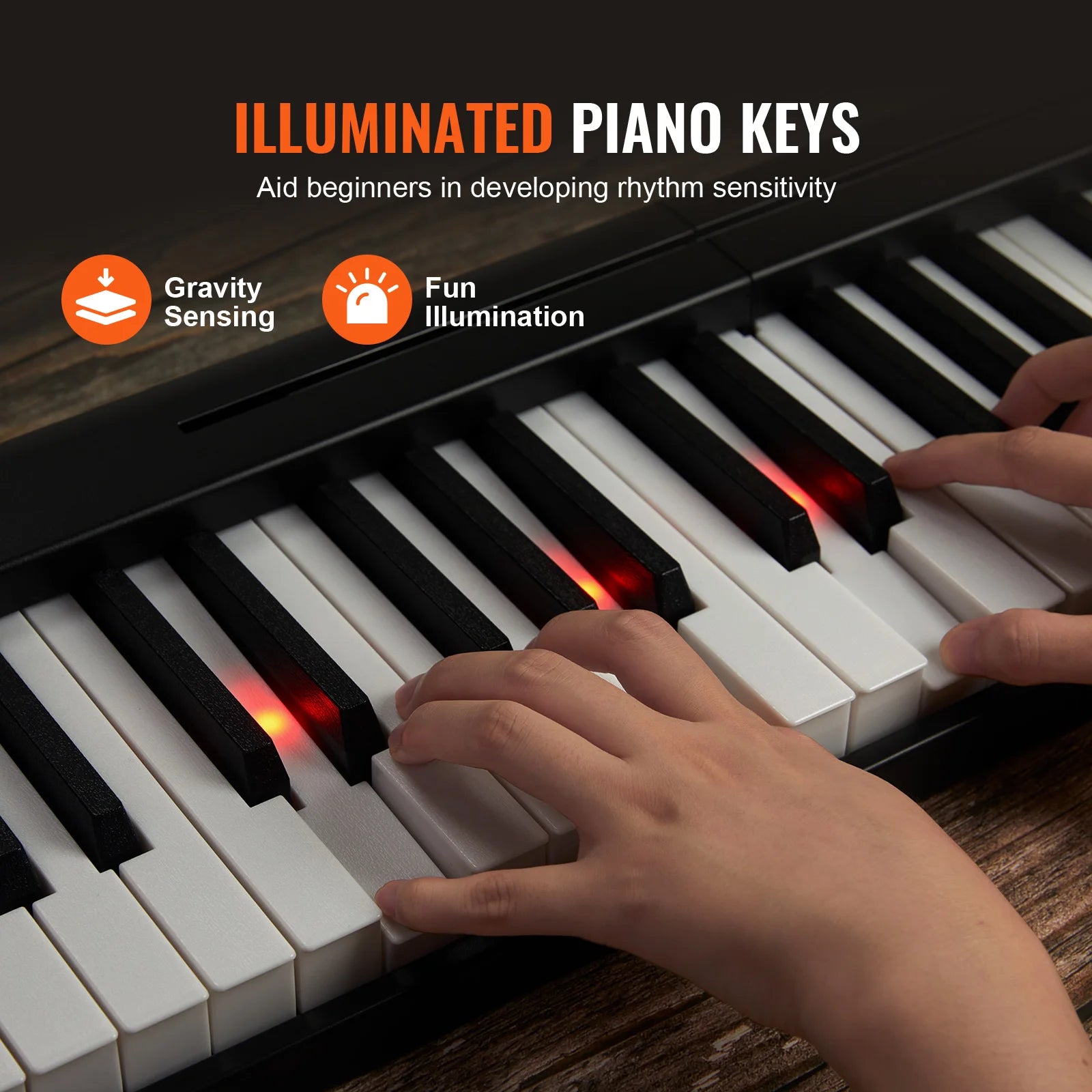 Foldable 61/88-Key Bluetooth MIDI Keyboard Piano with Rechargeable Battery