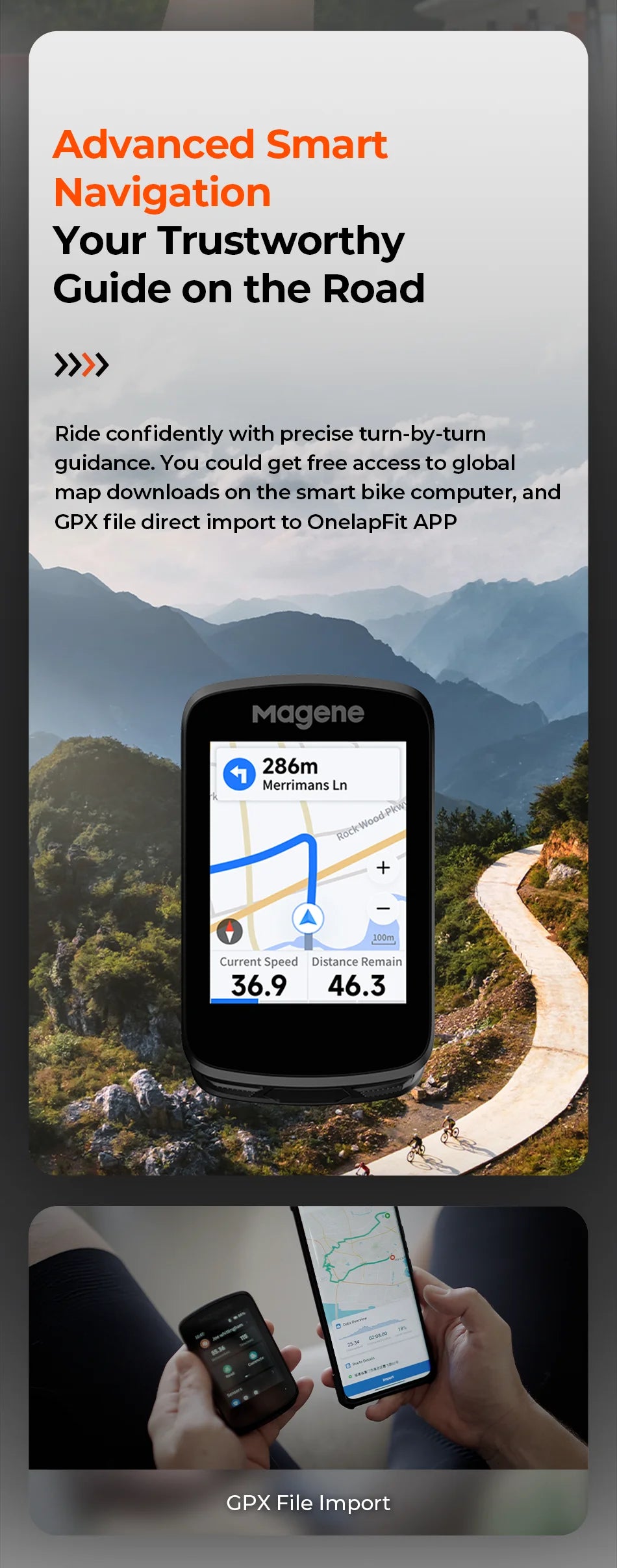 Computer per bici GPS Magene C606V2 con navigazione touchscreen da 2,8"