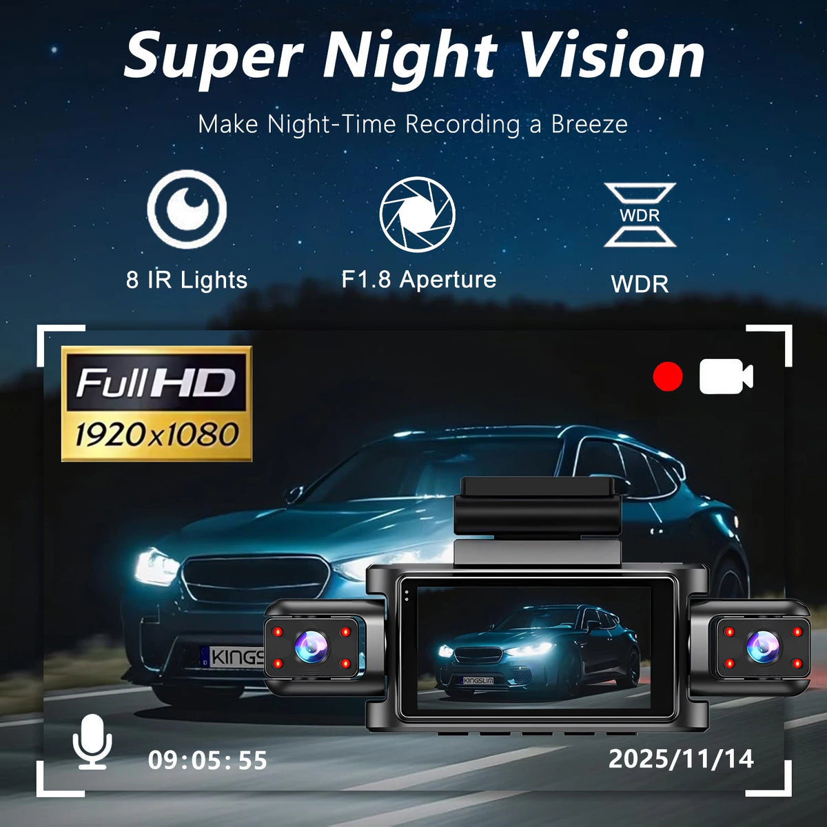 Wi-Fi Multi-Lens Dash Camera - VI64 Options