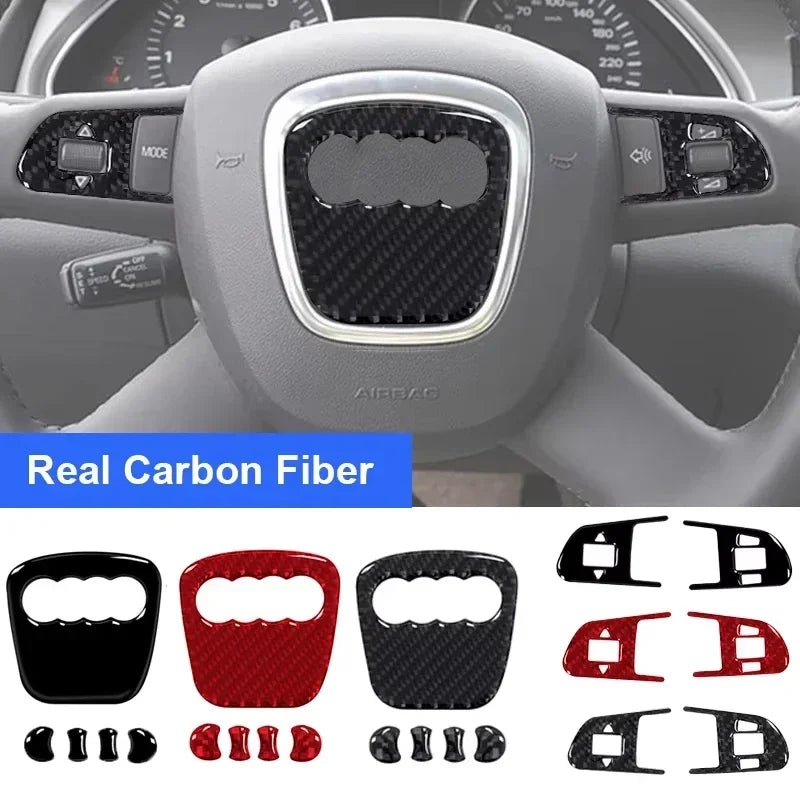 Carbon Fiber Steering Wheel Ring Trim for Audi A4 A6 Q5 Q7 A3