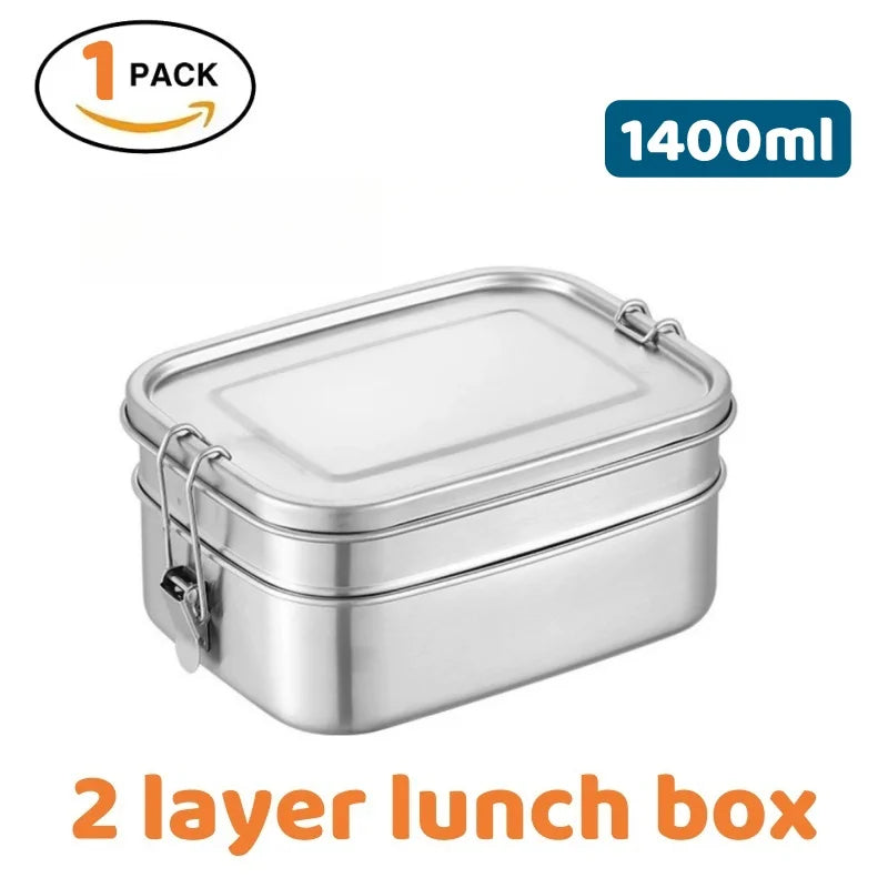 Stainless-Steel Lunch Containers, Size/Bag Options