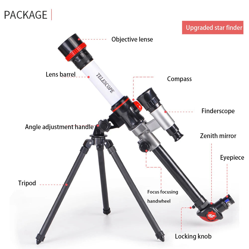 0|Professional Astronomical Telescope 20X 30X 40X Powerful Monocular Portable HD Moon Space Planet Observation Gifts for Children