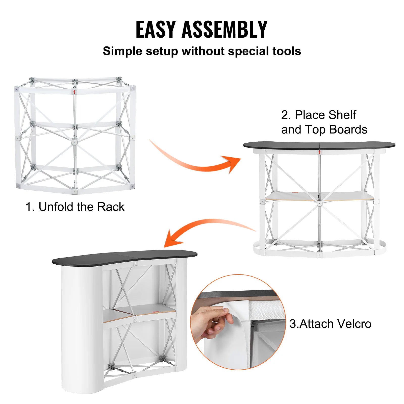 Portable Trade Show Counter Stand Foldable Podium Display Table