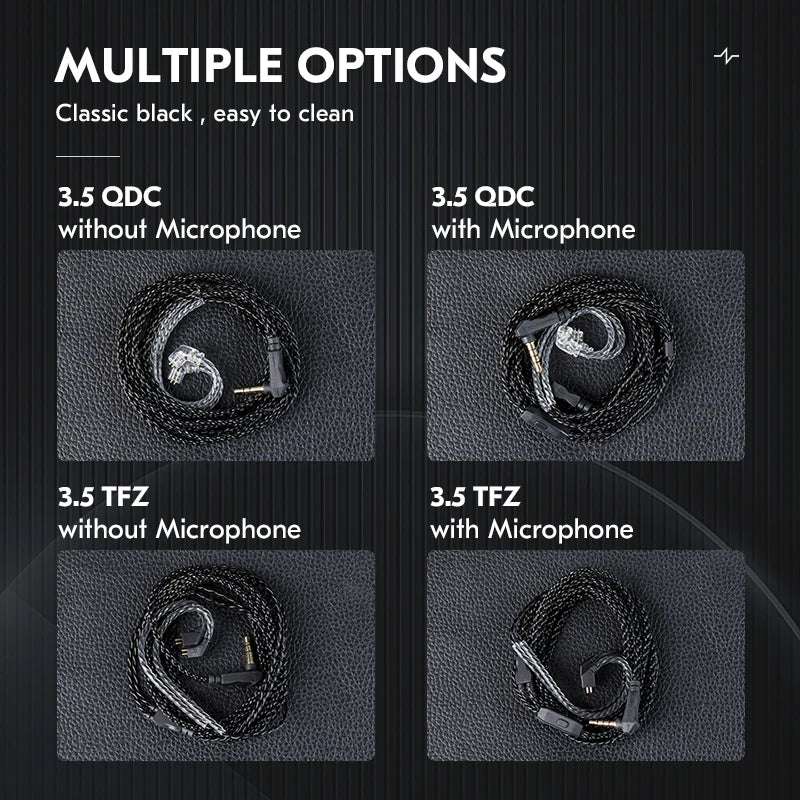 Cabo para auriculares CCZ C01 de 2 pinos, 2 m