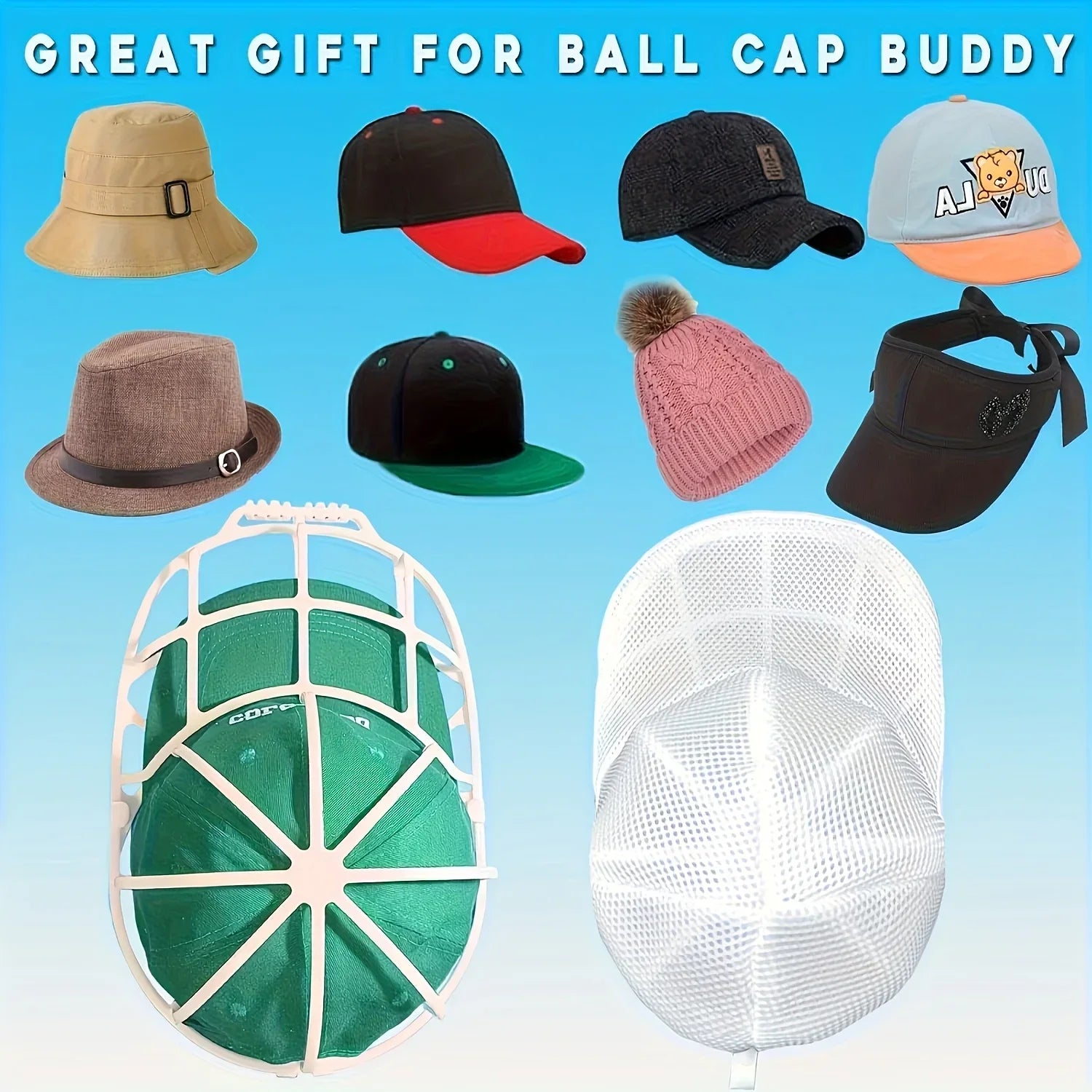 Hat cleaner cage for washing machine, hat cleaner with mesh bag, hat cleaner for baseball cap 