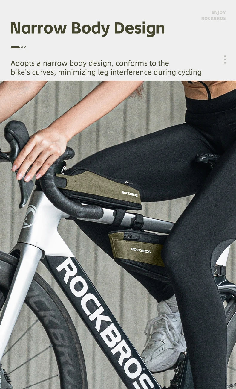 Bike Top Tube Frame Bag Rainproof Nylon Phone & Tool Storage