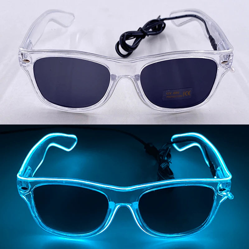 1PC Light Up LED Glasses Glow Sunglasses EL Wire Neon Glasses Glow in The Dark Party Supplies Neon Party Favors for Kids Adults 