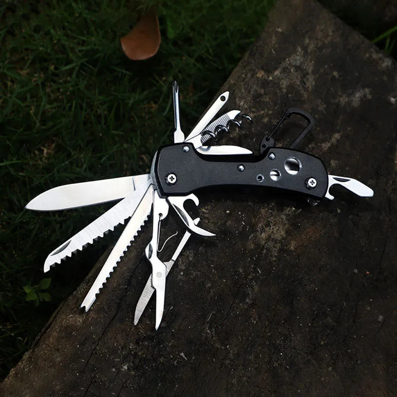 Outdoor Multitool Folding Swiss Knife Camp EDC Knife Portable Scissors Bottle Opener Military Fold Pocket Knife Protect Tool 