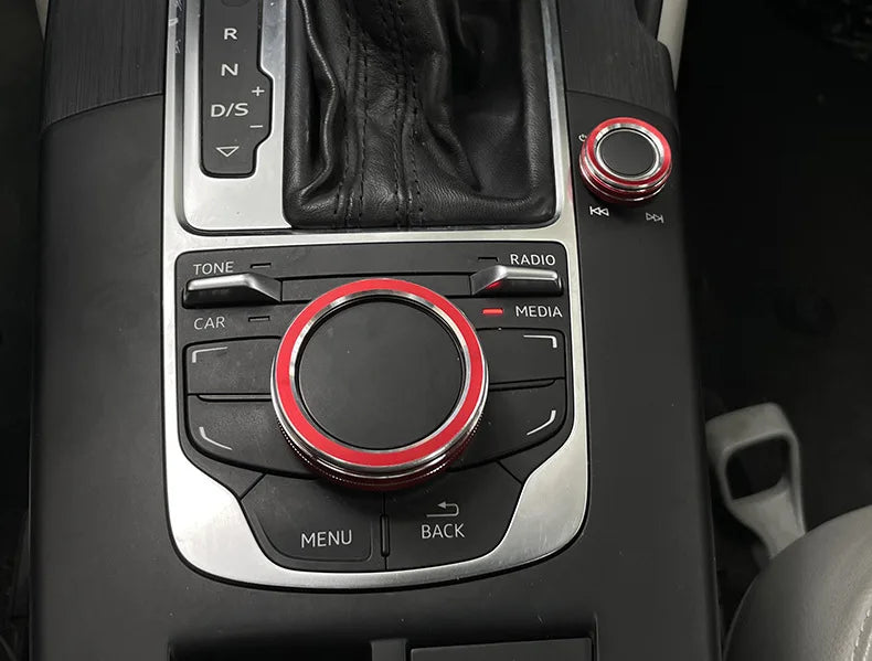 Metal Center Console Volume Knob Trim Ring for Audi A3 S3