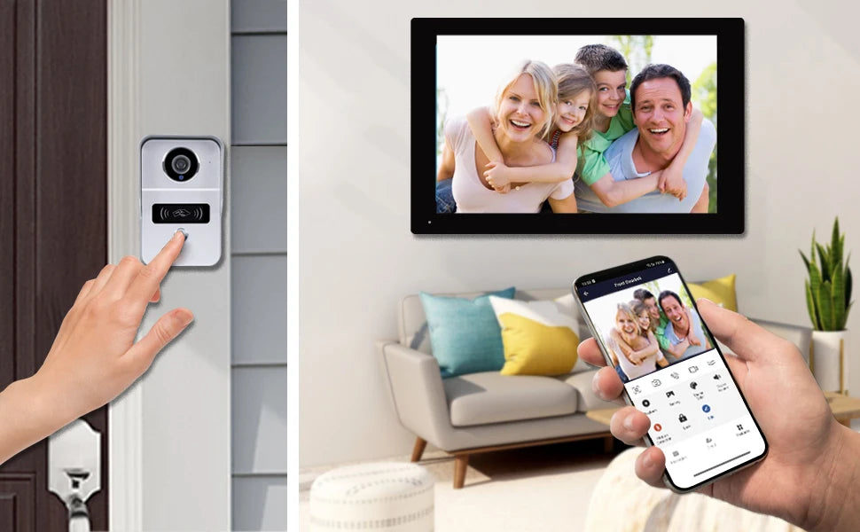 Wireless Wifi Video Doorbell System, 1080P Doorphone Door Camera, 7 Inch Touch Screen, Video Intercom 32GB SD card for Home Spy-shop.com