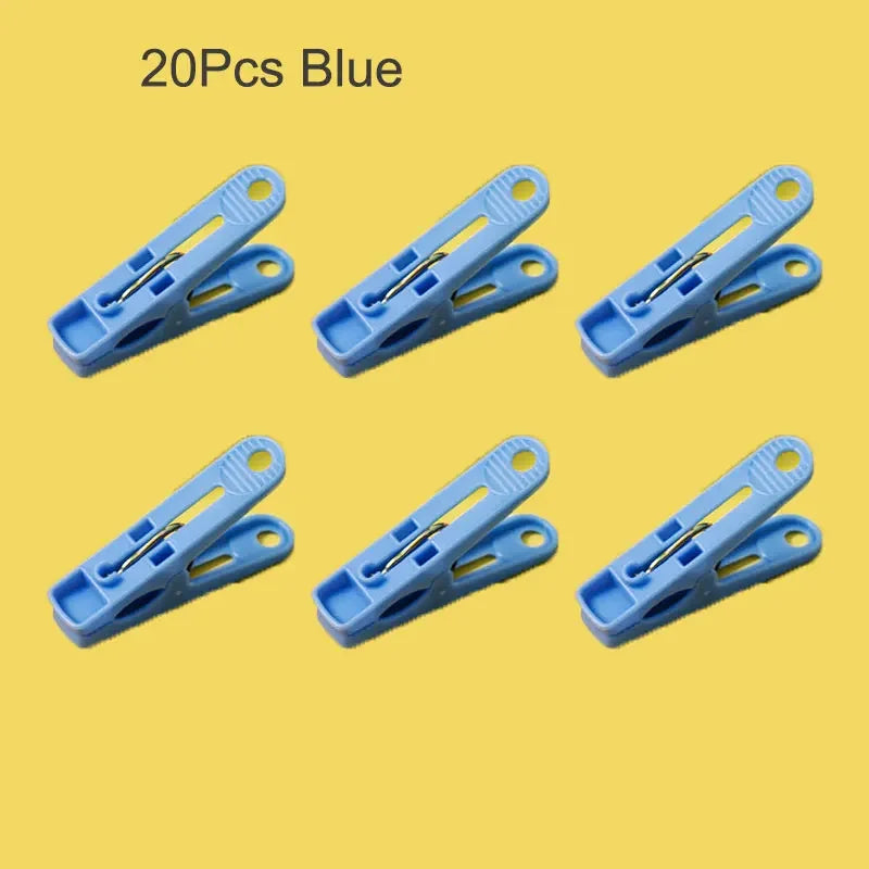Kleurrijke plastic wasknijpers en knutselklemmen, 20 stuks