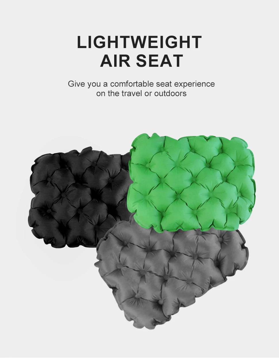 Inflatable Sitting Pad Ultralight Seat Cushion for Camping