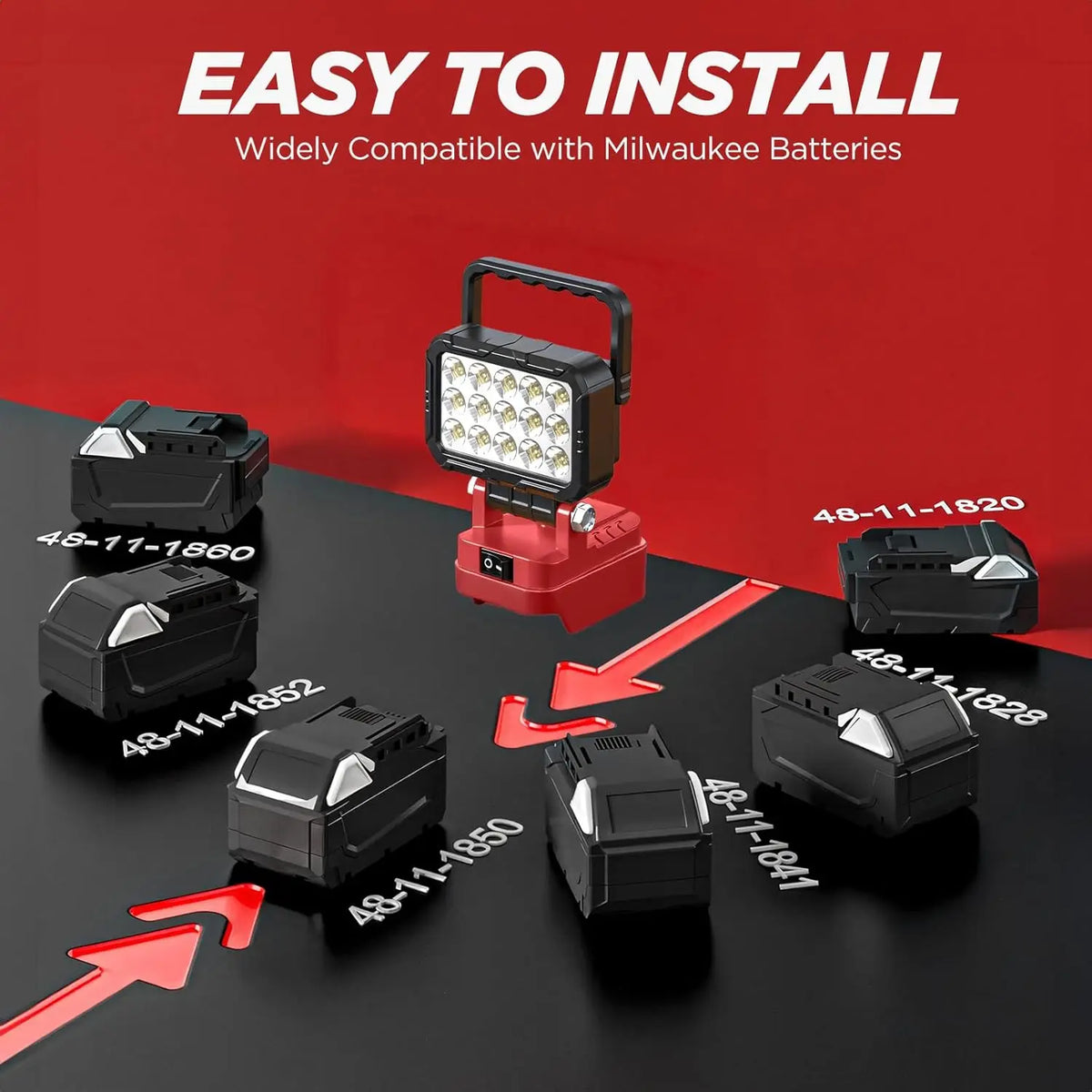 Cordless Work Light for Milwaukee M18 Batteries